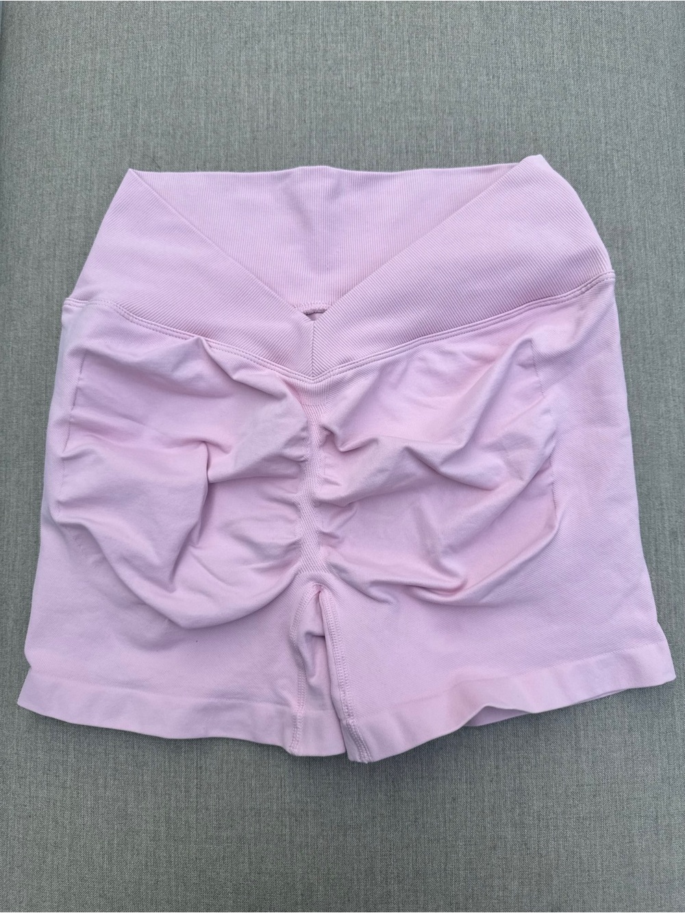 Pink V-Cut Scrunch Butt Gym Shorts Medium